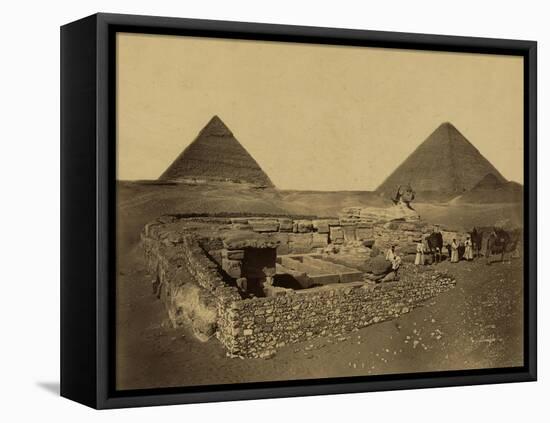 Sphinx and Giza Pyramids, 19th Century-Science Source-Framed Stretched Canvas