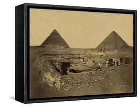 Sphinx and Giza Pyramids, 19th Century-Science Source-Framed Stretched Canvas