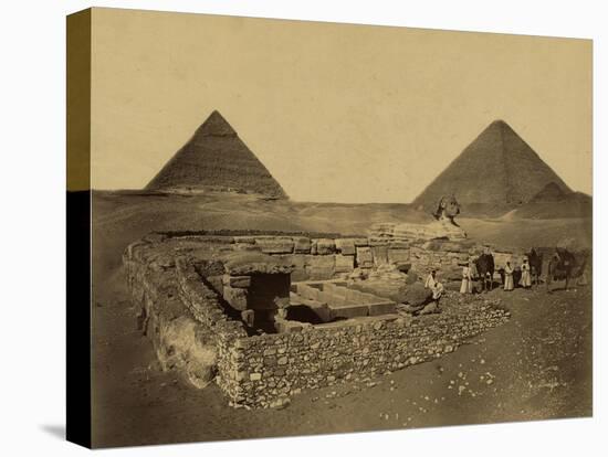 Sphinx and Giza Pyramids, 19th Century-Science Source-Stretched Canvas