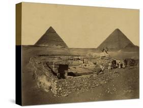 Sphinx and Giza Pyramids, 19th Century-Science Source-Stretched Canvas