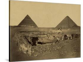 Sphinx and Giza Pyramids, 19th Century-Science Source-Stretched Canvas