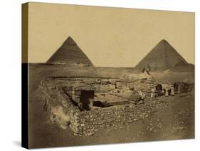 Sphinx and Giza Pyramids, 19th Century-Science Source-Stretched Canvas