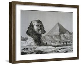 Sphinx and Great Pyramid of Giza from Description of Egypt-null-Framed Giclee Print