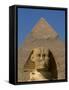 Sphinx and Khafre Pyramid, 4th Dynasty, Giza, Egypt-Kenneth Garrett-Framed Stretched Canvas