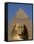 Sphinx and Khafre Pyramid, 4th Dynasty, Giza, Egypt-Kenneth Garrett-Framed Stretched Canvas