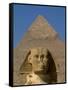 Sphinx and Khafre Pyramid, 4th Dynasty, Giza, Egypt-Kenneth Garrett-Framed Stretched Canvas