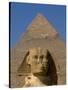 Sphinx and Khafre Pyramid, 4th Dynasty, Giza, Egypt-Kenneth Garrett-Stretched Canvas