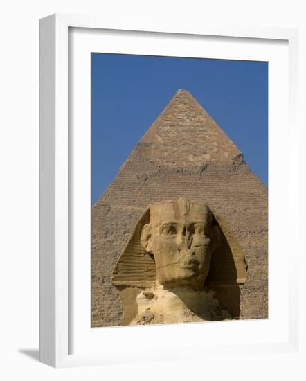 Sphinx and Khafre Pyramid, 4th Dynasty, Giza, Egypt-Kenneth Garrett-Framed Photographic Print