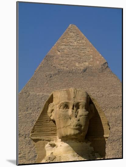 Sphinx and Khafre Pyramid, 4th Dynasty, Giza, Egypt-Kenneth Garrett-Mounted Photographic Print