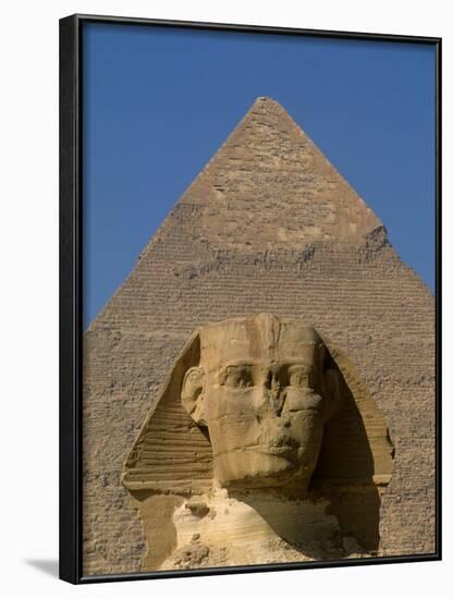 Sphinx and Khafre Pyramid, 4th Dynasty, Giza, Egypt-Kenneth Garrett-Framed Photographic Print