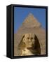 Sphinx and Khafre Pyramid, 4th Dynasty, Giza, Egypt-Kenneth Garrett-Framed Stretched Canvas