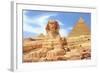 Sphinx and Pyramid, Egypt-null-Framed Art Print