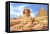 Sphinx and Pyramid, Egypt-null-Framed Stretched Canvas