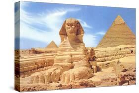 Sphinx and Pyramid, Egypt-null-Stretched Canvas