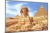 Sphinx and Pyramid, Egypt-null-Mounted Art Print