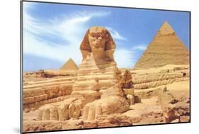 Sphinx and Pyramid, Egypt-null-Mounted Art Print