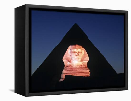 Sphinx and Pyramid, Giza, Cairo, Egypt-Gavin Hellier-Framed Stretched Canvas