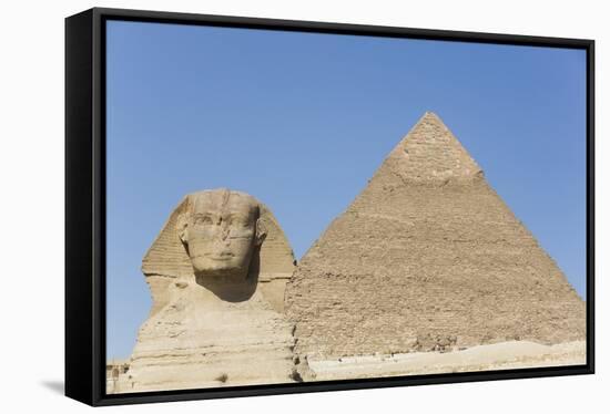 Sphinx and Pyramid of Chephren, the Giza Pyramids, Giza, Egypt, North Africa, Africa-Richard Maschmeyer-Framed Stretched Canvas