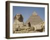 Sphinx and the Pyramid of Cheops, Giza, UNESCO World Heritage Site, Near Cairo, Egypt-Olivieri Oliviero-Framed Photographic Print