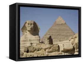 Sphinx and the Pyramid of Cheops, Giza, UNESCO World Heritage Site, Near Cairo, Egypt-Olivieri Oliviero-Framed Stretched Canvas