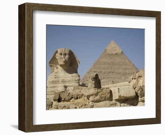 Sphinx and the Pyramid of Cheops, Giza, UNESCO World Heritage Site, Near Cairo, Egypt-Olivieri Oliviero-Framed Photographic Print