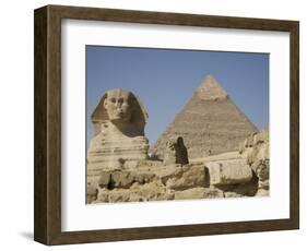 Sphinx and the Pyramid of Cheops, Giza, UNESCO World Heritage Site, Near Cairo, Egypt-Olivieri Oliviero-Framed Photographic Print