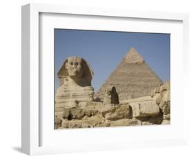 Sphinx and the Pyramid of Cheops, Giza, UNESCO World Heritage Site, Near Cairo, Egypt-Olivieri Oliviero-Framed Photographic Print