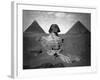 Sphinx and Two Pyramids Photograph - Egypt-Lantern Press-Framed Art Print