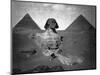 Sphinx and Two Pyramids Photograph - Egypt-Lantern Press-Mounted Art Print