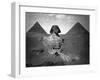 Sphinx and Two Pyramids Photograph - Egypt-Lantern Press-Framed Art Print