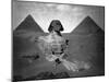 Sphinx and Two Pyramids Photograph - Egypt-Lantern Press-Mounted Art Print