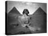 Sphinx and Two Pyramids Photograph - Egypt-Lantern Press-Stretched Canvas