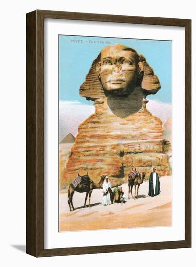 Sphinx, Camels Bedouin-null-Framed Art Print