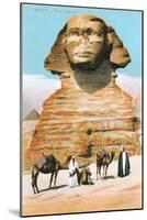 Sphinx, Camels Bedouin-null-Mounted Art Print