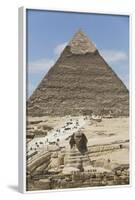 Sphinx in Foreground and Pyramid of Chephren, the Giza Pyramids, Giza, Egypt, North Africa, Africa-Richard Maschmeyer-Framed Photographic Print