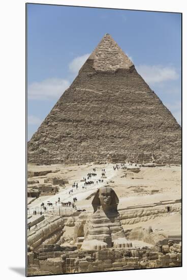 Sphinx in Foreground and Pyramid of Chephren, the Giza Pyramids, Giza, Egypt, North Africa, Africa-Richard Maschmeyer-Mounted Photographic Print