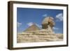 Sphinx in Foreground, and the Great Pyramid of Cheops, the Giza Pyramids-Richard Maschmeyer-Framed Photographic Print