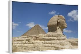 Sphinx in Foreground, and the Great Pyramid of Cheops, the Giza Pyramids-Richard Maschmeyer-Framed Photographic Print