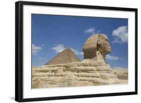 Sphinx in Foreground, and the Great Pyramid of Cheops, the Giza Pyramids-Richard Maschmeyer-Framed Photographic Print