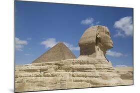 Sphinx in Foreground, and the Great Pyramid of Cheops, the Giza Pyramids-Richard Maschmeyer-Mounted Photographic Print