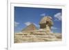 Sphinx in Foreground, and the Great Pyramid of Cheops, the Giza Pyramids-Richard Maschmeyer-Framed Photographic Print