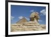 Sphinx in Foreground, and the Great Pyramid of Cheops, the Giza Pyramids-Richard Maschmeyer-Framed Photographic Print