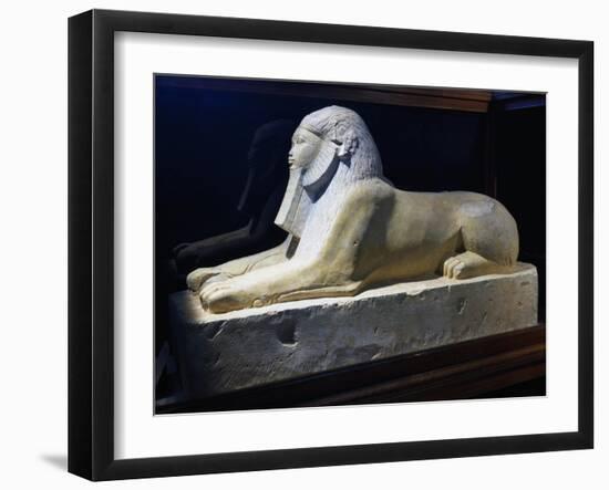 Sphinx of Queen Hatshepsut, Limestone Statue, from Deir El-Bahri-null-Framed Giclee Print