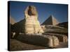 Sphinx with Great Pyramid in Background-Eliot Elisofon-Stretched Canvas