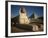 Sphinx with Great Pyramid in Background-Eliot Elisofon-Framed Photographic Print