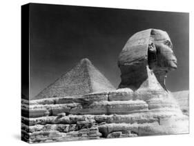 Sphinz and Cheops Pyramid at Giza, Egypt-null-Stretched Canvas