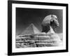 Sphinz and Cheops Pyramid at Giza, Egypt-null-Framed Photo