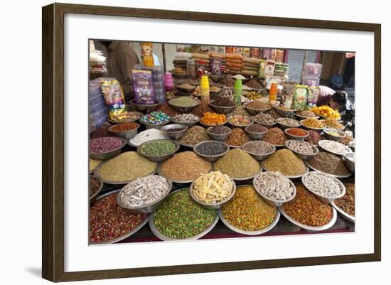 Spice and Sweet Stall in the Market, Ahmedabad, Gujarat, India-Annie Owen-Framed Photographic Print