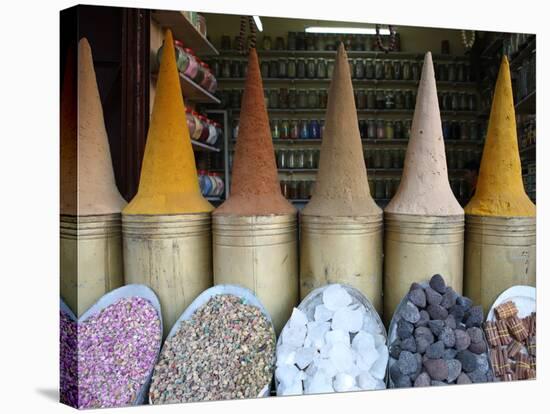 Spice Shop, Marrakech, Morocco, North Africa, Africa-Vincenzo Lombardo-Stretched Canvas