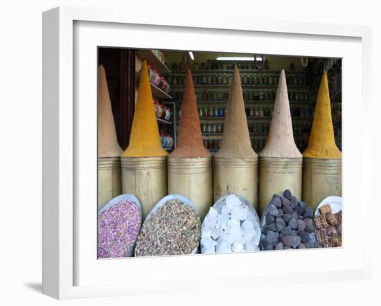 Spice Shop, Marrakech, Morocco, North Africa, Africa-Vincenzo Lombardo-Framed Photographic Print